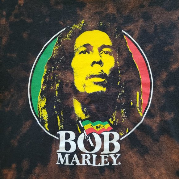Zion Rootswear Bob Marley Custom Bleached Graphic Tee - Picture 6 of 13